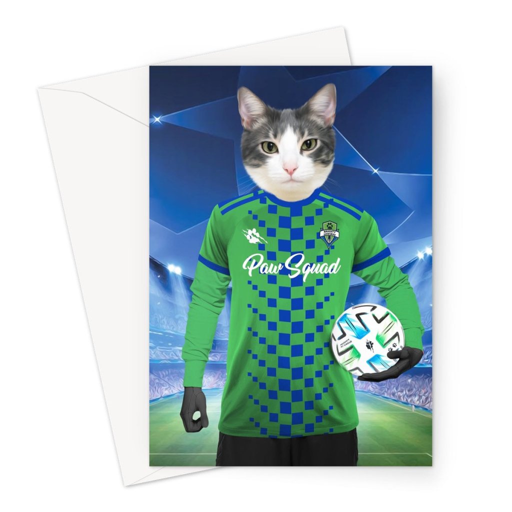 Pet Portraits | Seattle Scratchers Football Club: Custom Pet Greeting Card | Paw & Glory