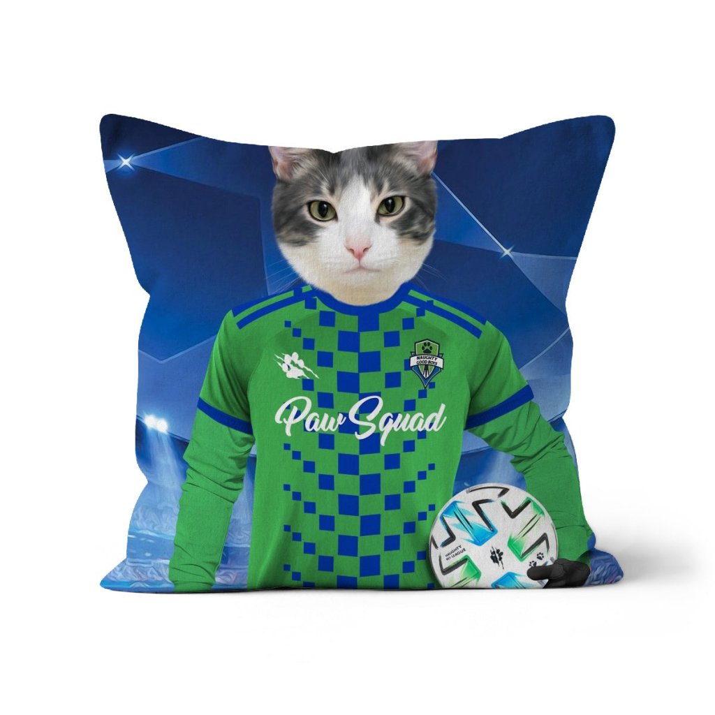 Pet Portraits | Seattle Scratchers Football Club: Custom Pet Pillow | Paw & Glory