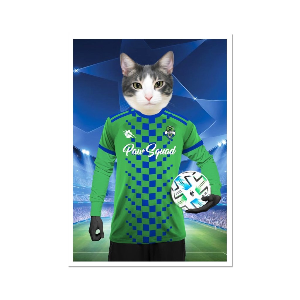Pet Portraits | Seattle Scratchers Football Club: Custom Pet Poster | Paw & Glory