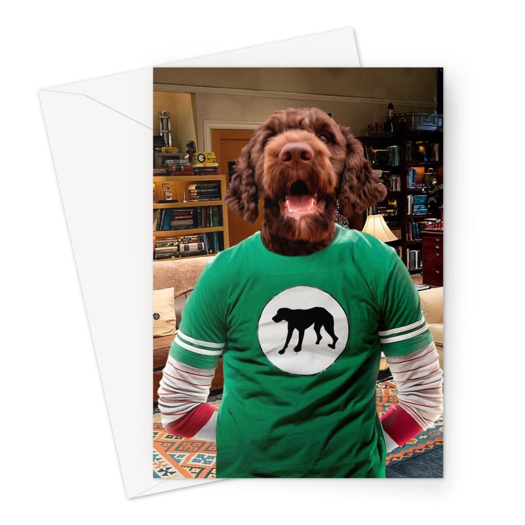 Pet Portraits | Sheldon Cooper (Big Bang Theory): Custom Pet Greeting Card | Paw & Glory