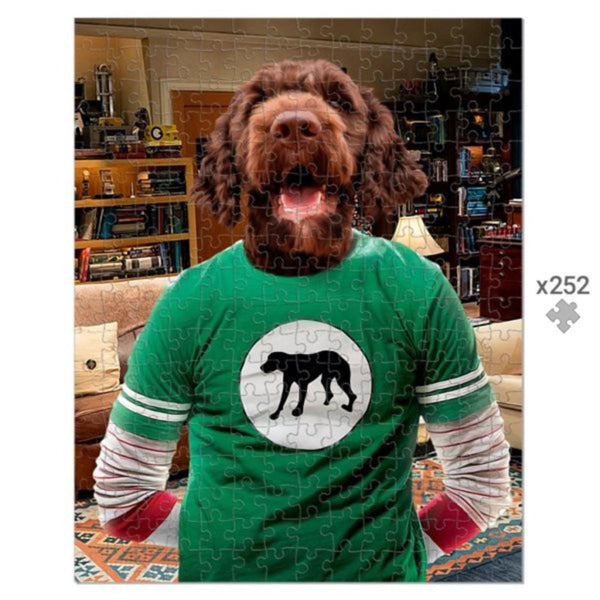 Genius Science Sitcom Star Custom Pet Puzzle | Funny Pet Portrait | Paw & Glory