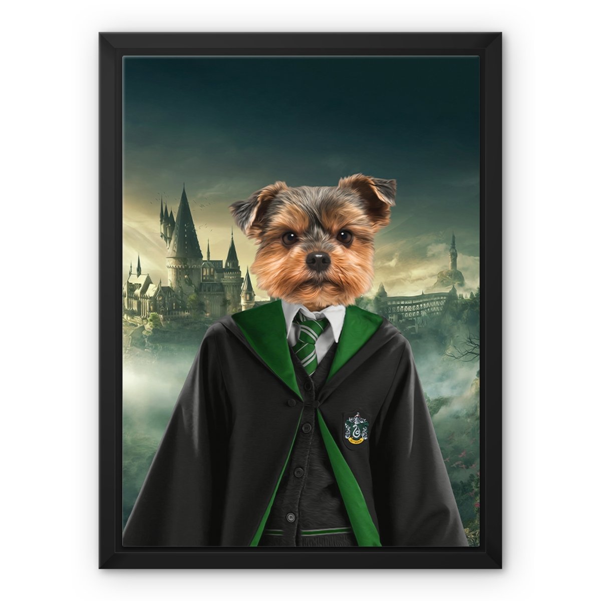 Pet Portraits | Slytherin (Harry Potter Inspired): Custom Pet Canvas | Paw & Glory