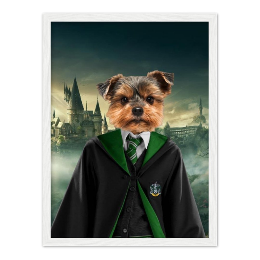 Pet Portraits | Slytherin (Harry Potter Inspired): Custom Pet Portrait | Paw & Glory