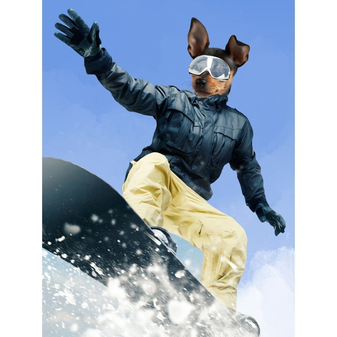 Pet Portraits | Snow Pro: Custom Digital Download Pet Portrait | Paw & Glory