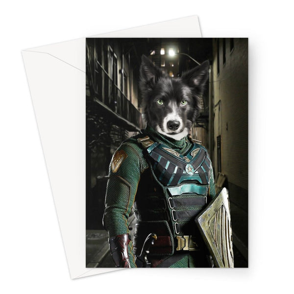 Soldier Superhero Custom Pet Greeting Card | Personalised Pet Gift | Paw & Glory