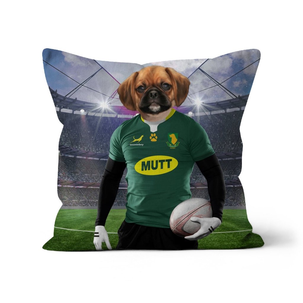 South Africa Rugby Team: Custom Pet Pillow - Paw & Glory - Dog Portraits - Pet Portraits