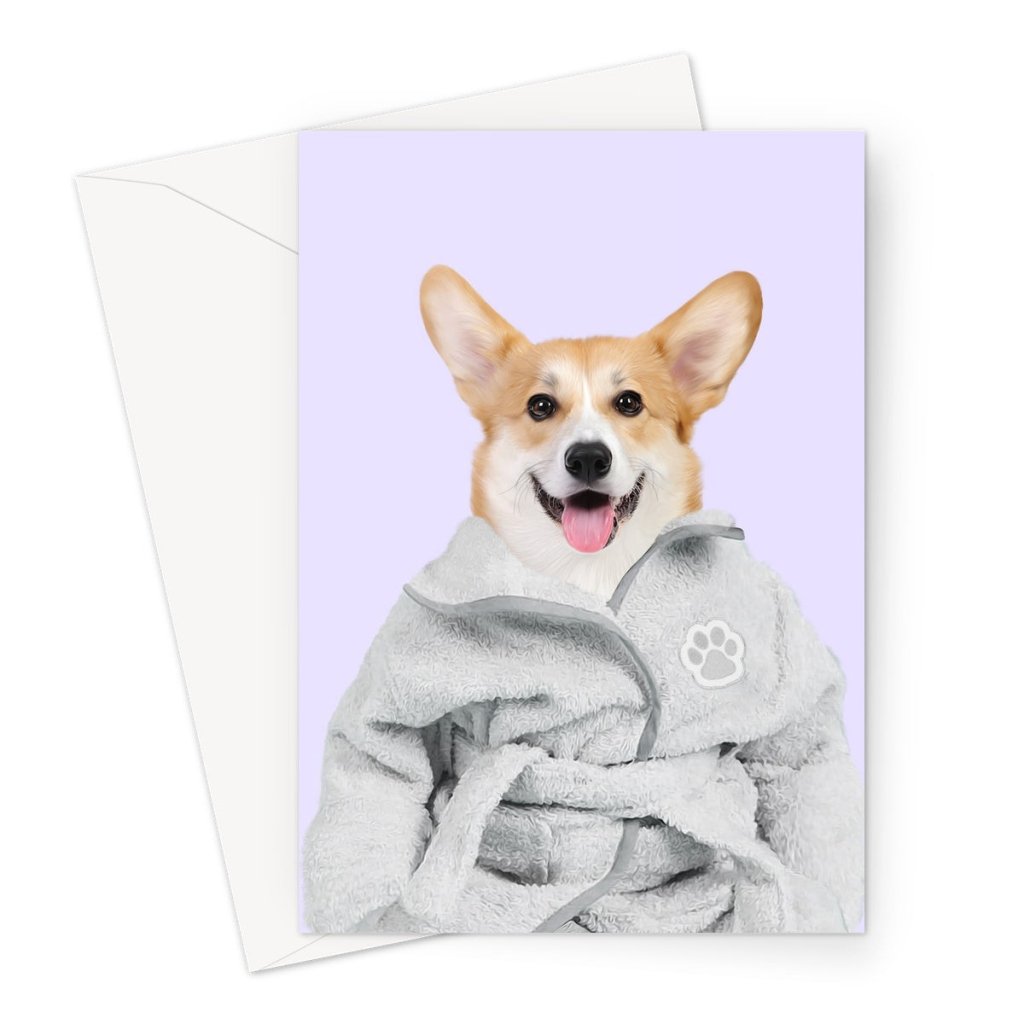 Pet Portraits | Spa Day: Custom Pet Greeting Card | Paw & Glory