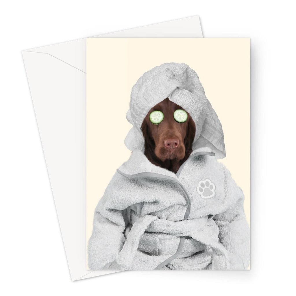 Pet Portraits | Spa Day: Custom Pet Greeting Card | Paw & Glory