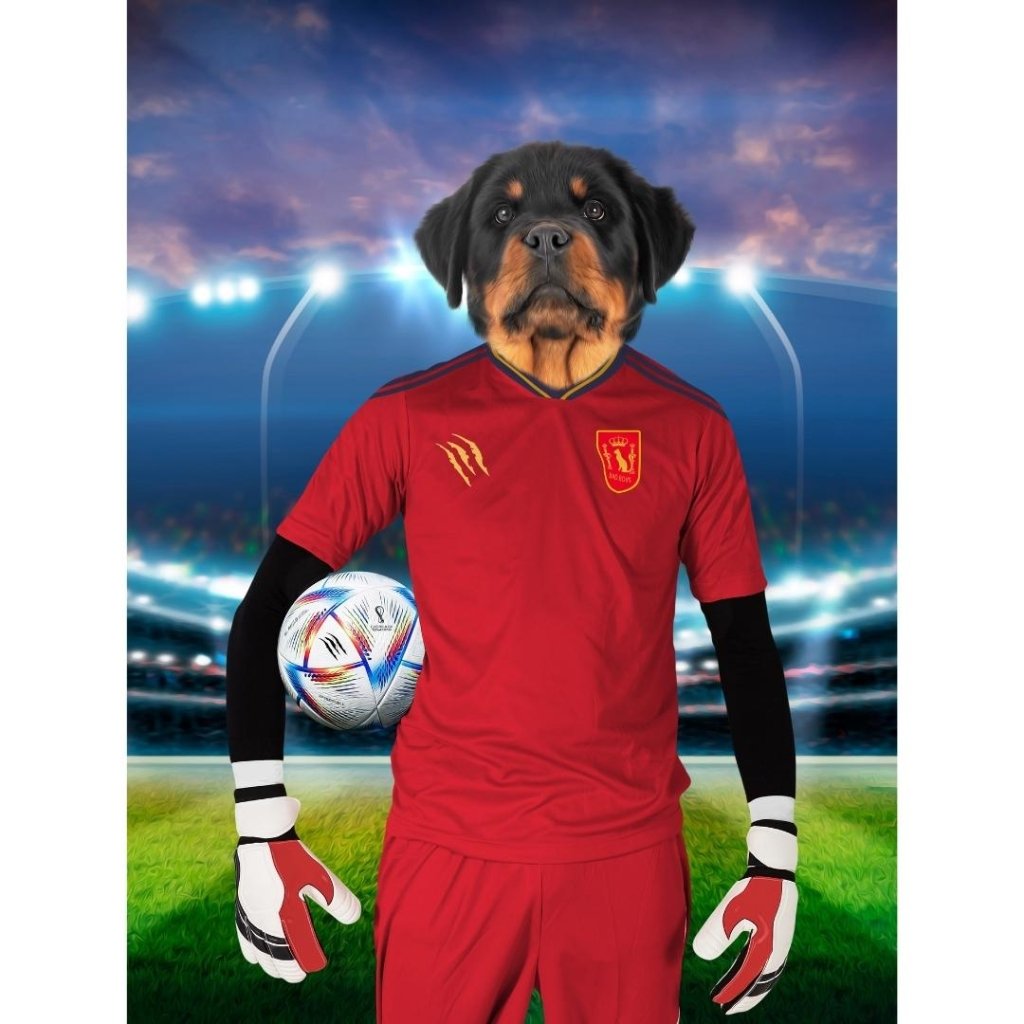 Pet Portraits | Spain Football Team (FIFA 2022): Custom Digital Download Pet Portrait | Paw & Glory