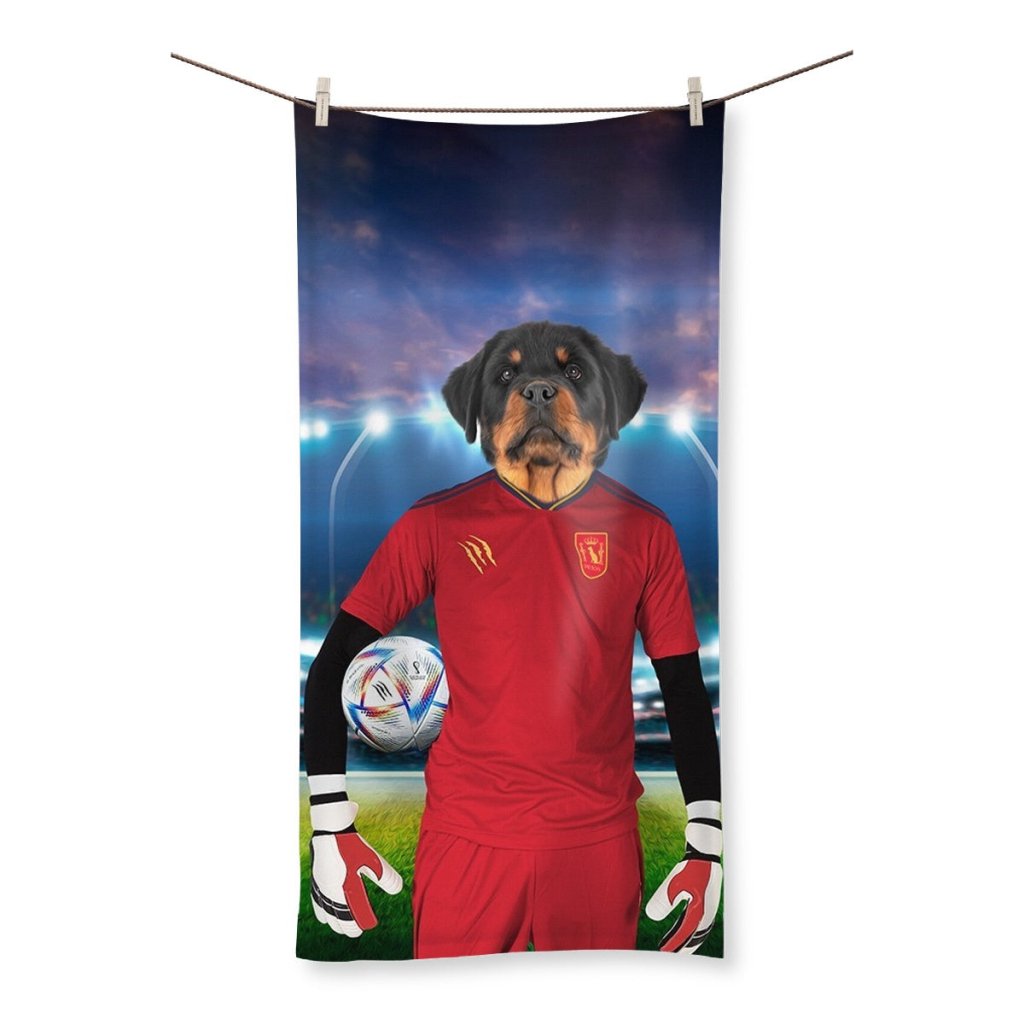 Pet Portraits | Spain Football Team (FIFA 2022): Custom Pet Towel | Paw & Glory