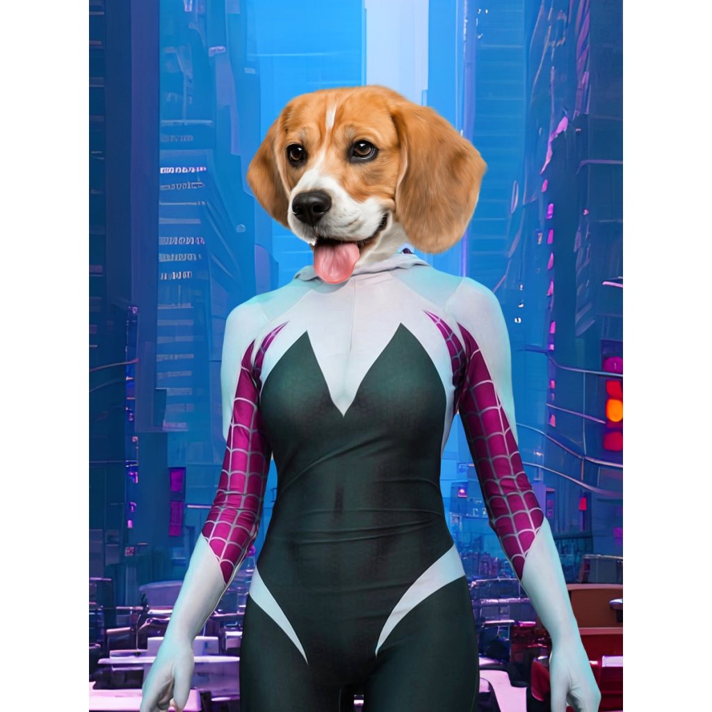 Spider Girl: Custom Digital Download Pet Portrait - Paw & Glory - Dog Portraits - Pet Portraits