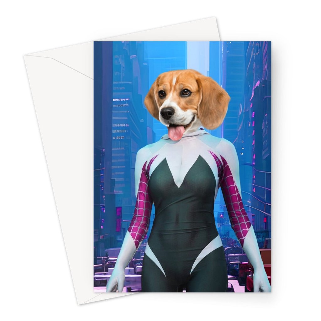 Pet Portraits | Spider Girl: Custom Pet Greeting Card | Paw & Glory