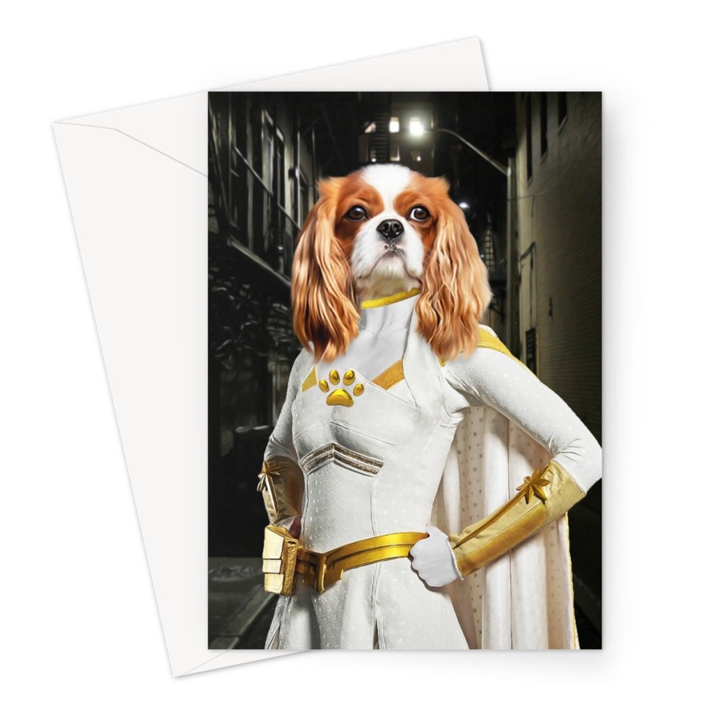 Light Superhero Custom Pet Greeting Card | Personalised Pet Gift | Paw & Glory