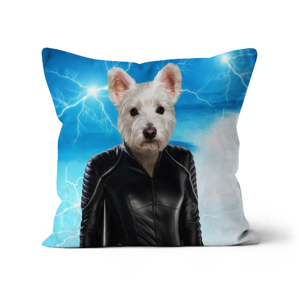 Pet Portraits | Storm (Marvel Inspired): Custom Pet Pillow | Paw & Glory