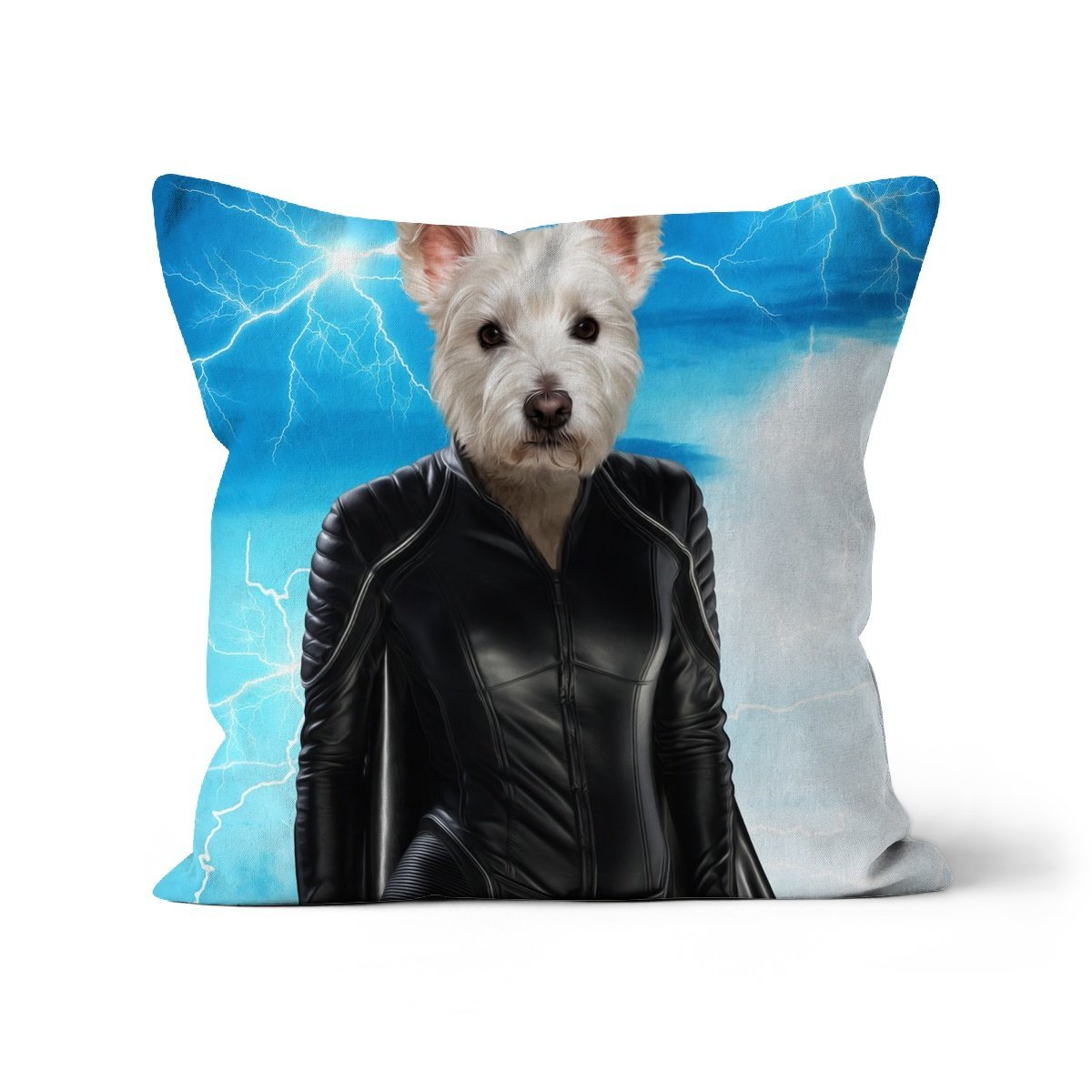 Pet Portraits | Storm (Marvel Inspired): Custom Pet Pillow | Paw & Glory
