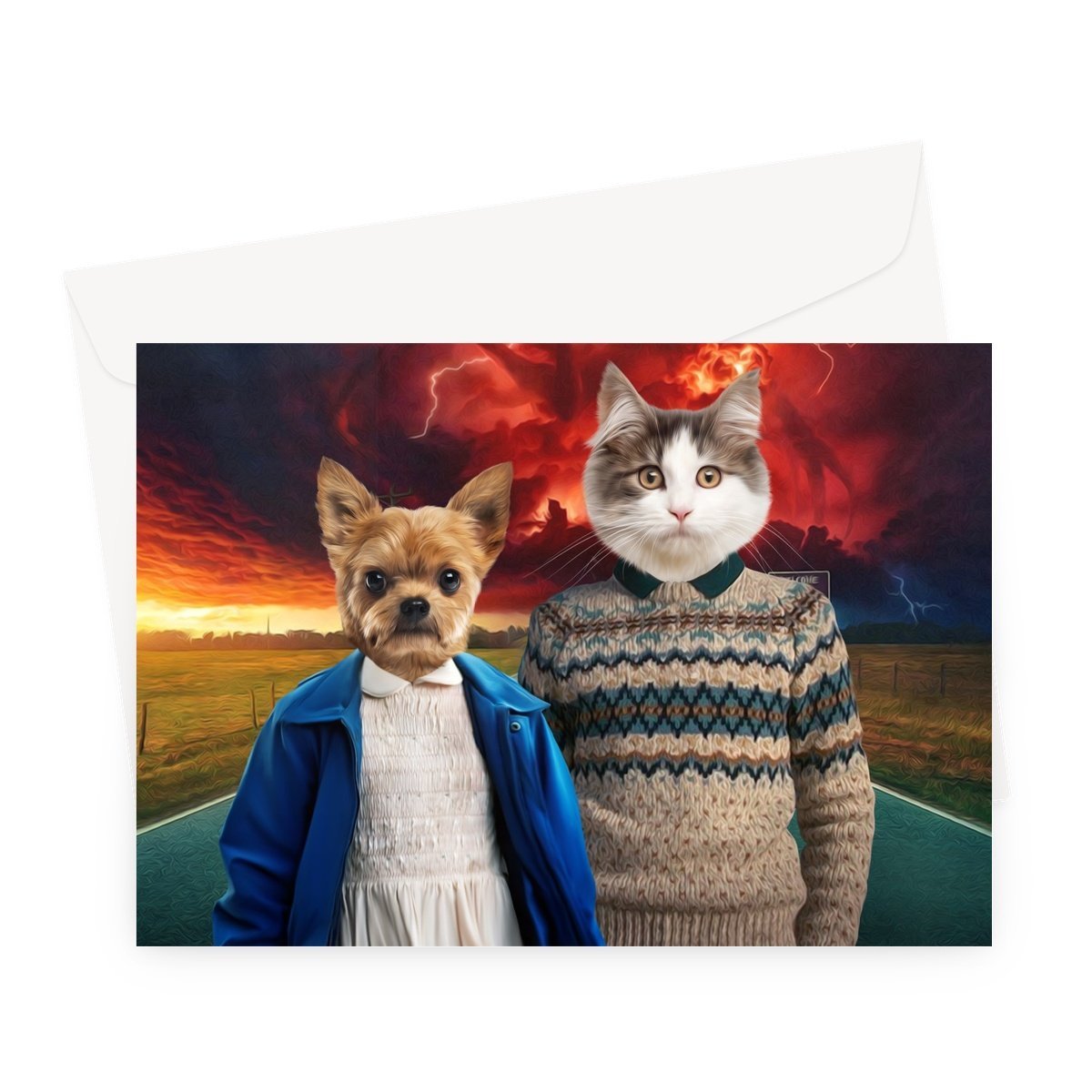 Stranger Things: Custom Pet Greeting Card - Paw & Glory - Dog Portraits - Pet Portraits