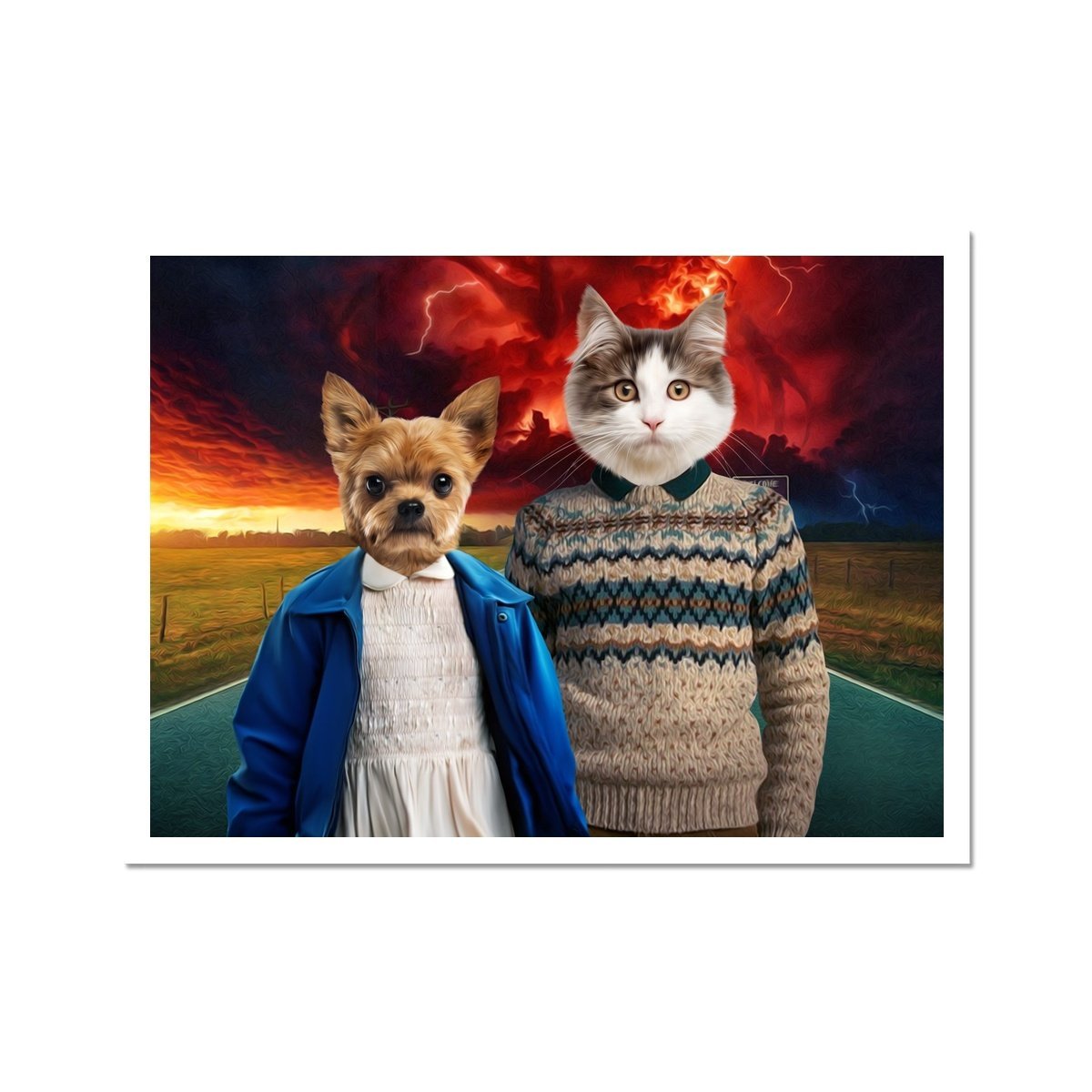 Retro 80s Sci-Fi Custom Pet Portrait | Custom Pet Portrait | Paw & Glory