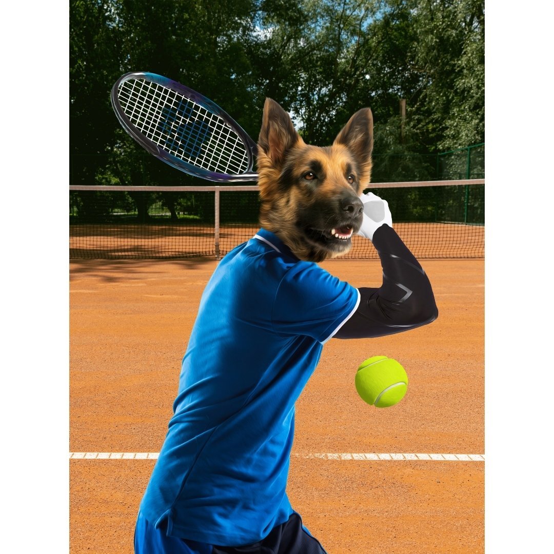 Pet Portraits | Tennis Icon: Custom Digital Download Pet Portrait | Paw & Glory