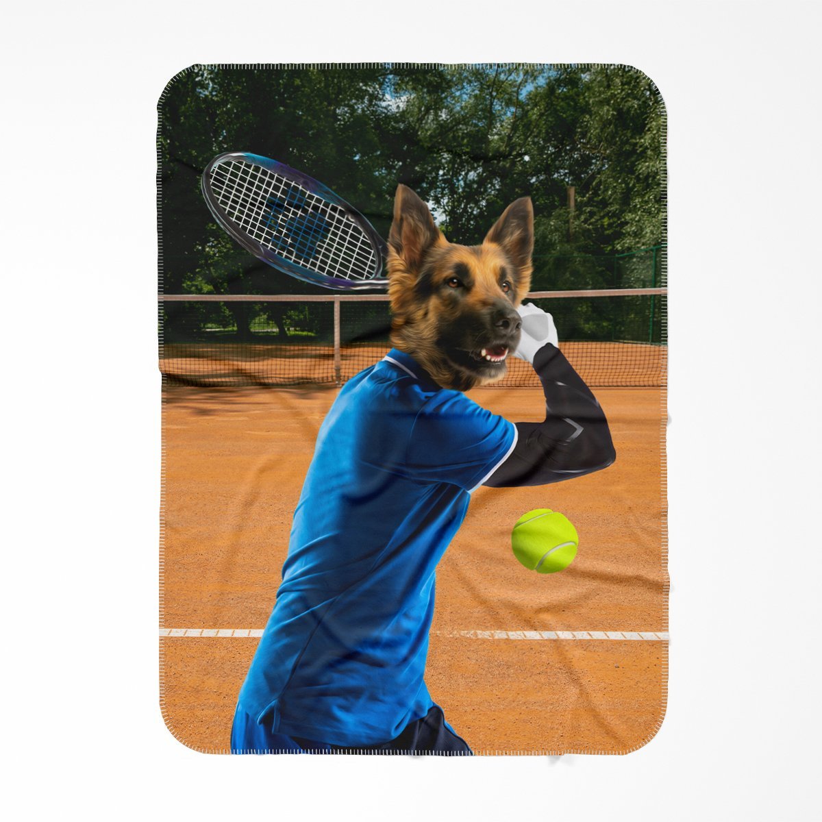 Pet Portraits | Tennis Icon: Custom Pet Blanket | Paw & Glory