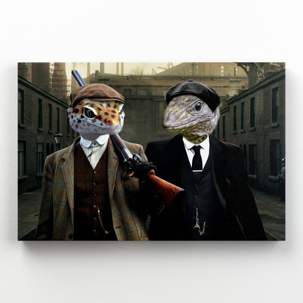 The 2 Brothers (Peaky Blinders Inspired): Animal Art Canvas - Paw & Glory - Dog Portraits - Pet Portraits