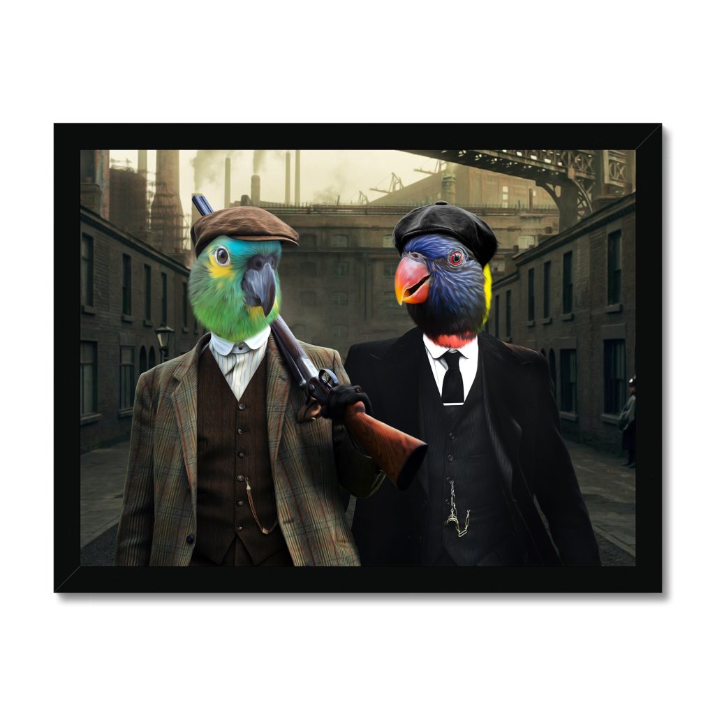 Pet Portraits | The 2 Brothers (Peaky Blinders Inspired): Animal Art Framed Portrait | Paw & Glory