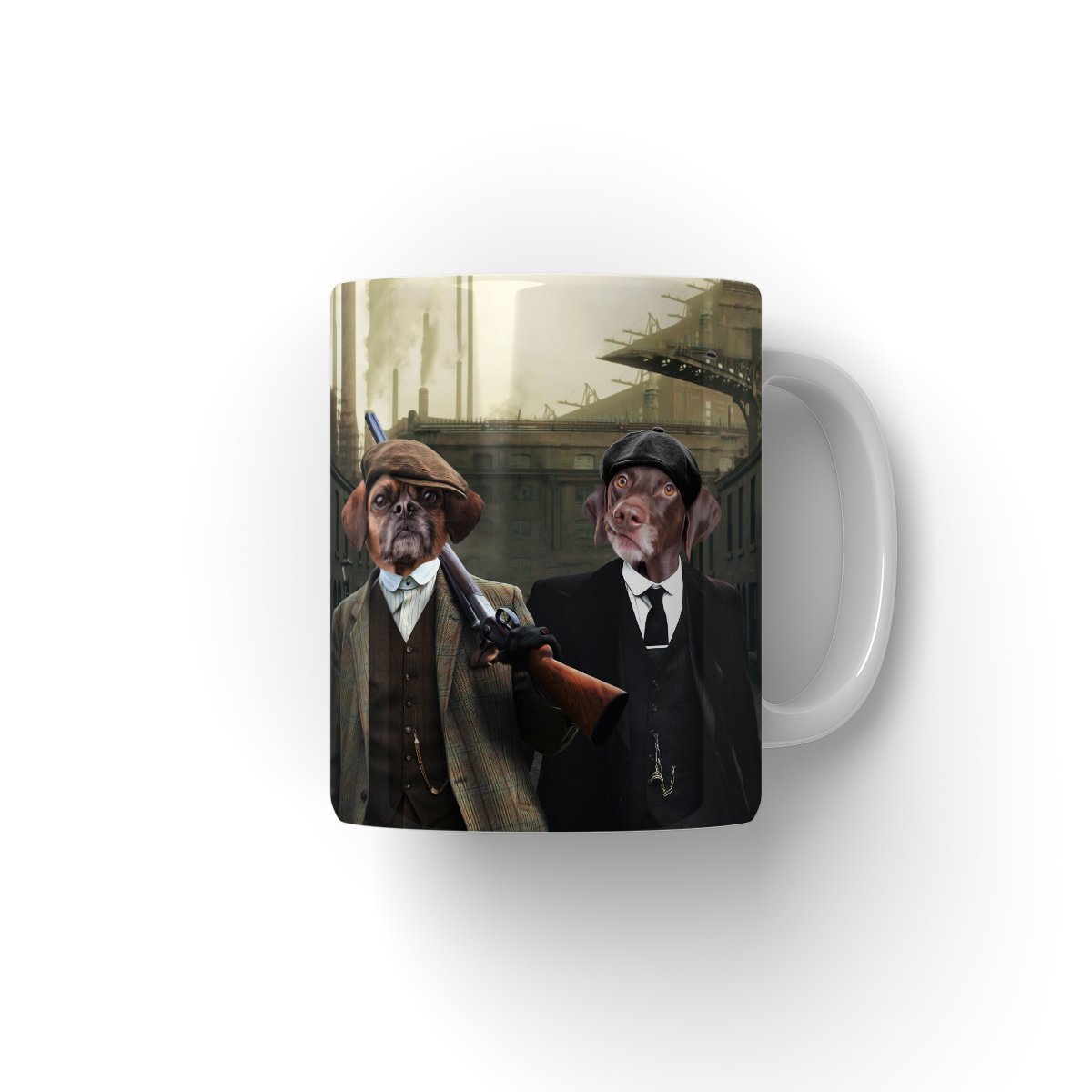 Pet Portraits | The 2 Brothers (Peaky Blinders Inspired): Custom Pet Coffee Mug | Paw & Glory