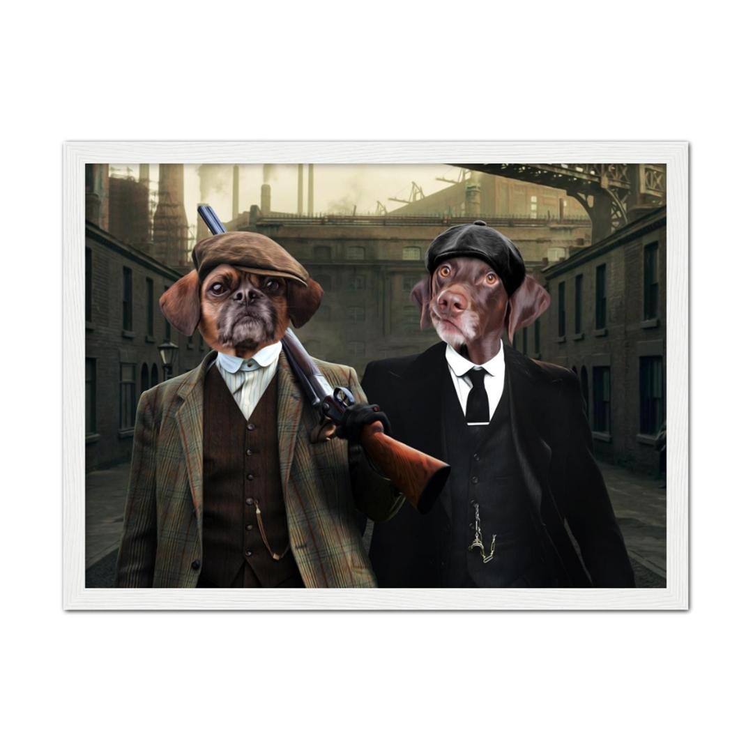 Pet Portraits | The 2 Brothers (Peaky Blinders Inspired): Custom Pet Portrait | Paw & Glory