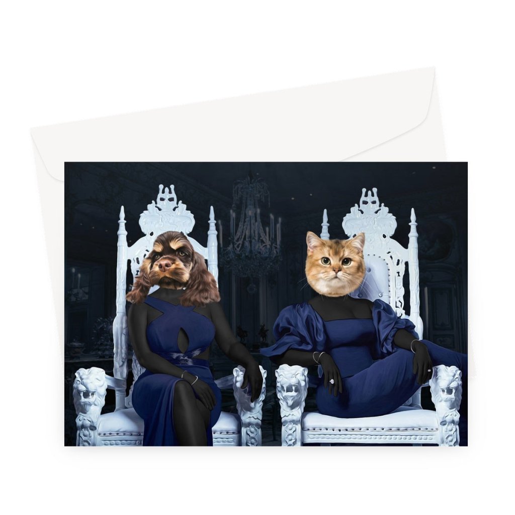 Pet Portraits | The 2 Housewives Of Atlanta: Custom Pet Greeting Card | Paw & Glory