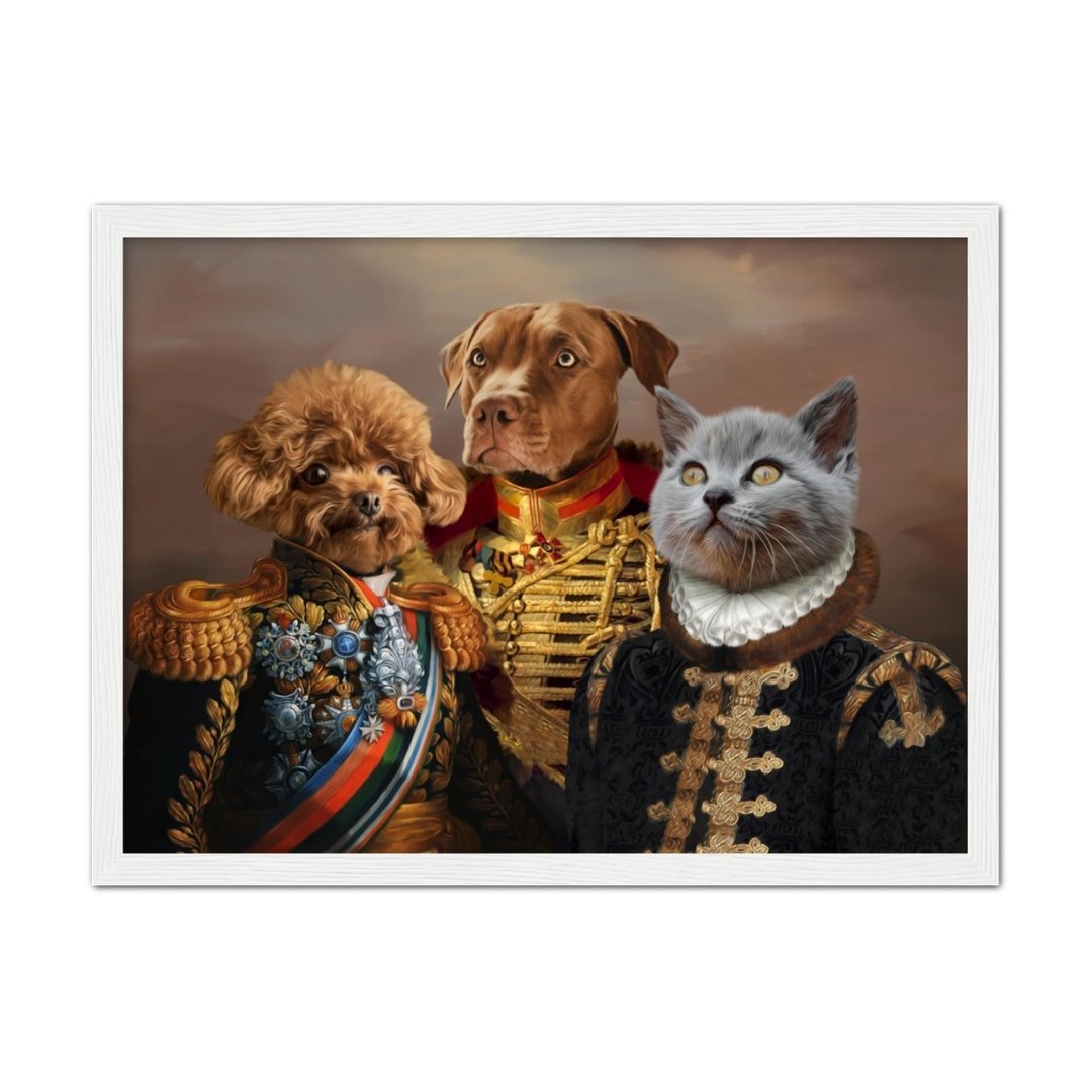 Pet Portraits | The 3 Brothers In Arms: Custom Pet Portrait | Paw & Glory