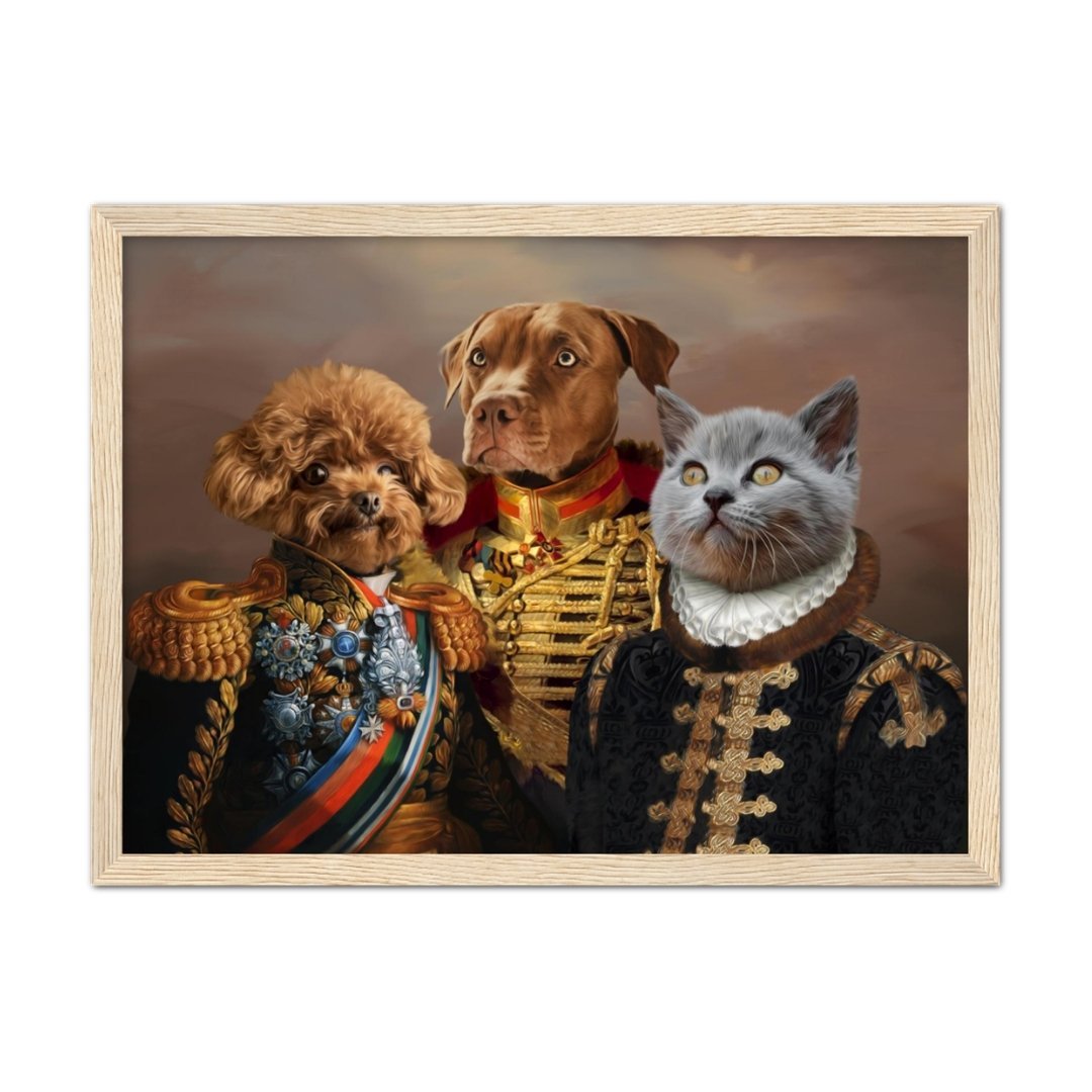 Pet Portraits | The 3 Brothers In Arms: Custom Pet Portrait | Paw & Glory