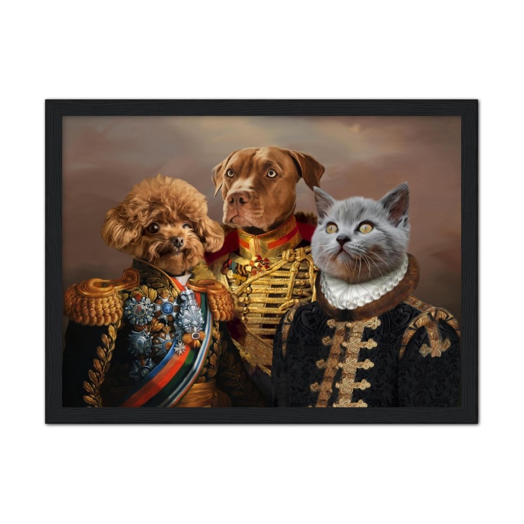 Pet Portraits | The 3 Brothers In Arms: Custom Pet Portrait | Paw & Glory