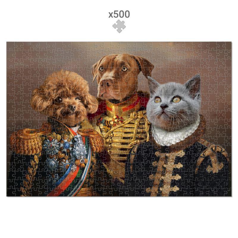 Pet Portraits | The 3 Brothers In Arms: Custom Pet Puzzle | Paw & Glory
