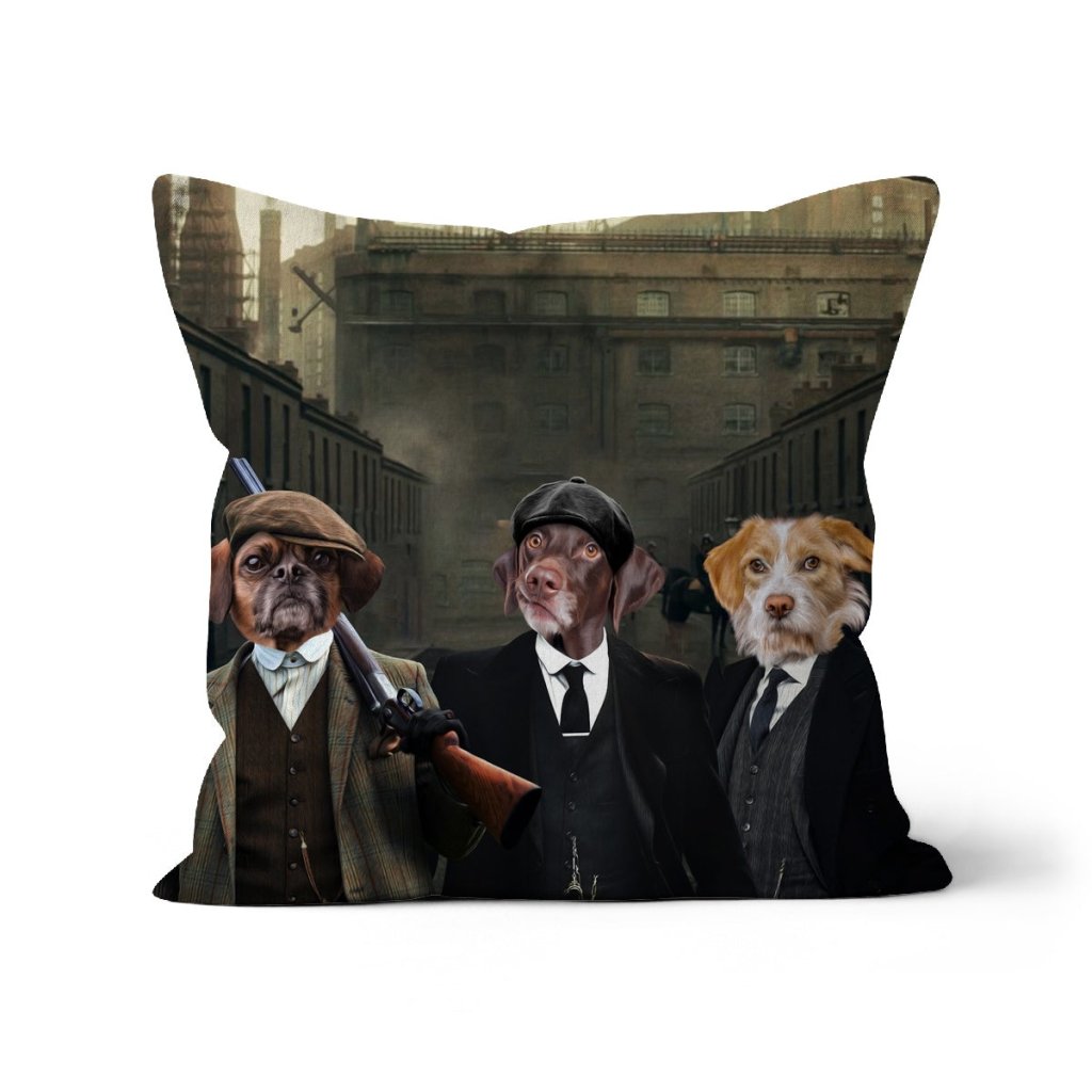Pet Portraits | The 3 Brothers (Peaky Blinders Inspired): Custom Pet Pillow | Paw & Glory