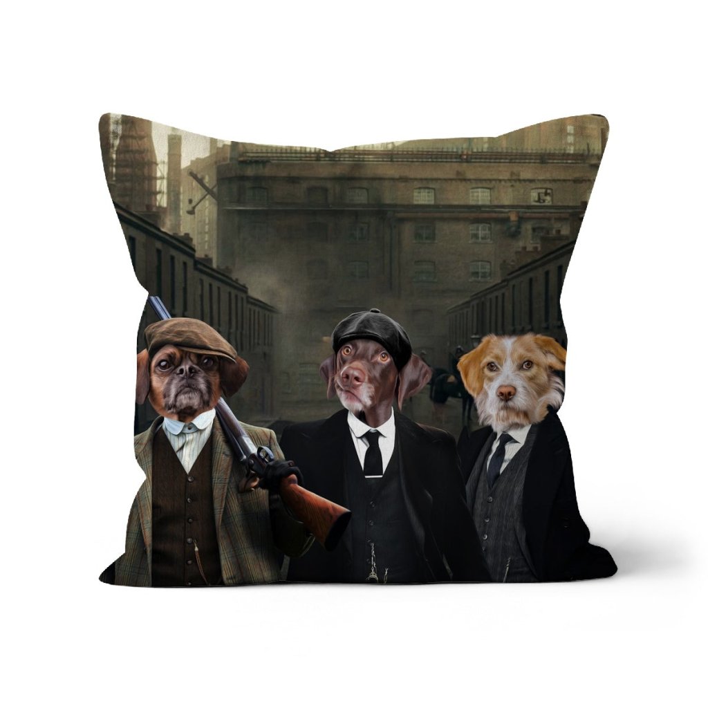 Pet Portraits | The 3 Brothers (Peaky Blinders Inspired): Custom Pet Pillow | Paw & Glory