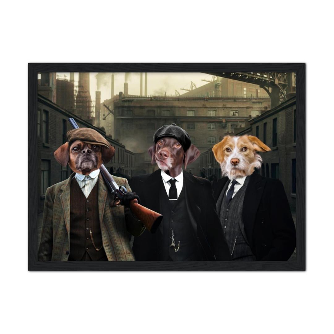 Pet Portraits | The 3 Brothers (Peaky Blinders Inspired): Custom Pet Portrait | Paw & Glory