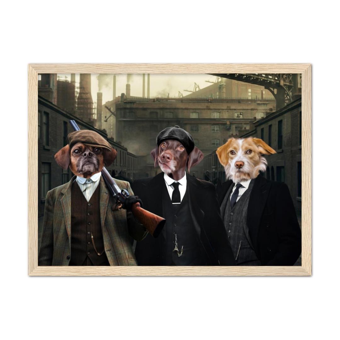 Pet Portraits | The 3 Brothers (Peaky Blinders Inspired): Custom Pet Portrait | Paw & Glory