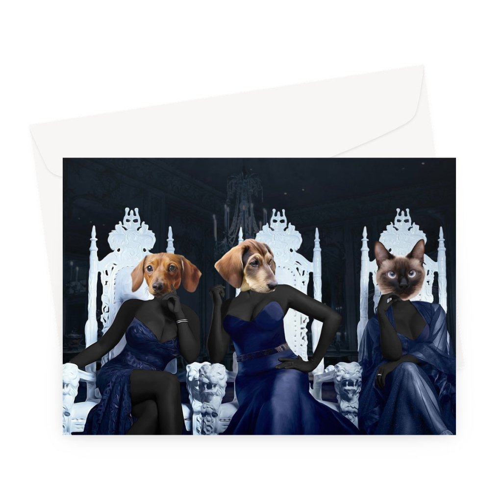 Pet Portraits | The 3 Housewives Of Atlanta: Custom Pet Greeting Card | Paw & Glory