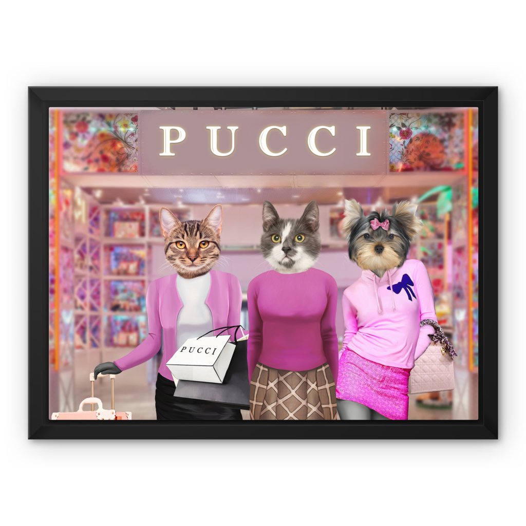 Pet Portraits | The 3 Mean Girls: Custom Pet Canvas | Paw & Glory