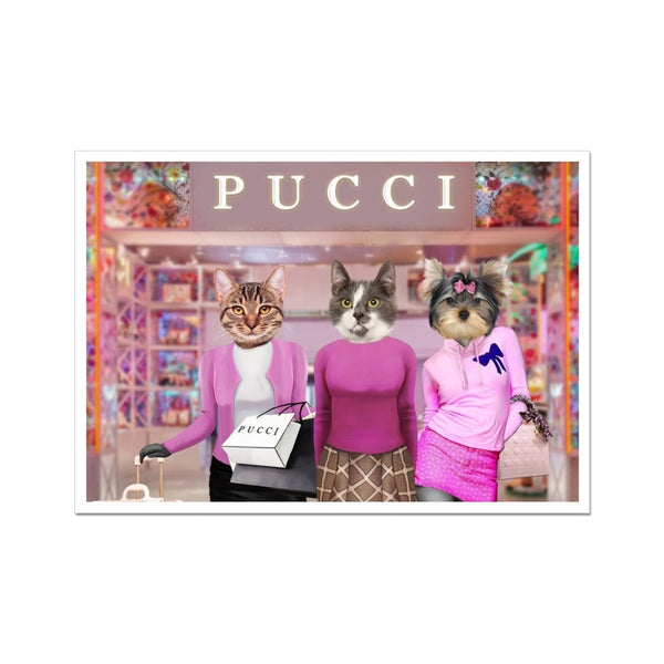 High School Clique Trio Custom Pet Poster | Pet Portrait Print | Paw & Glory