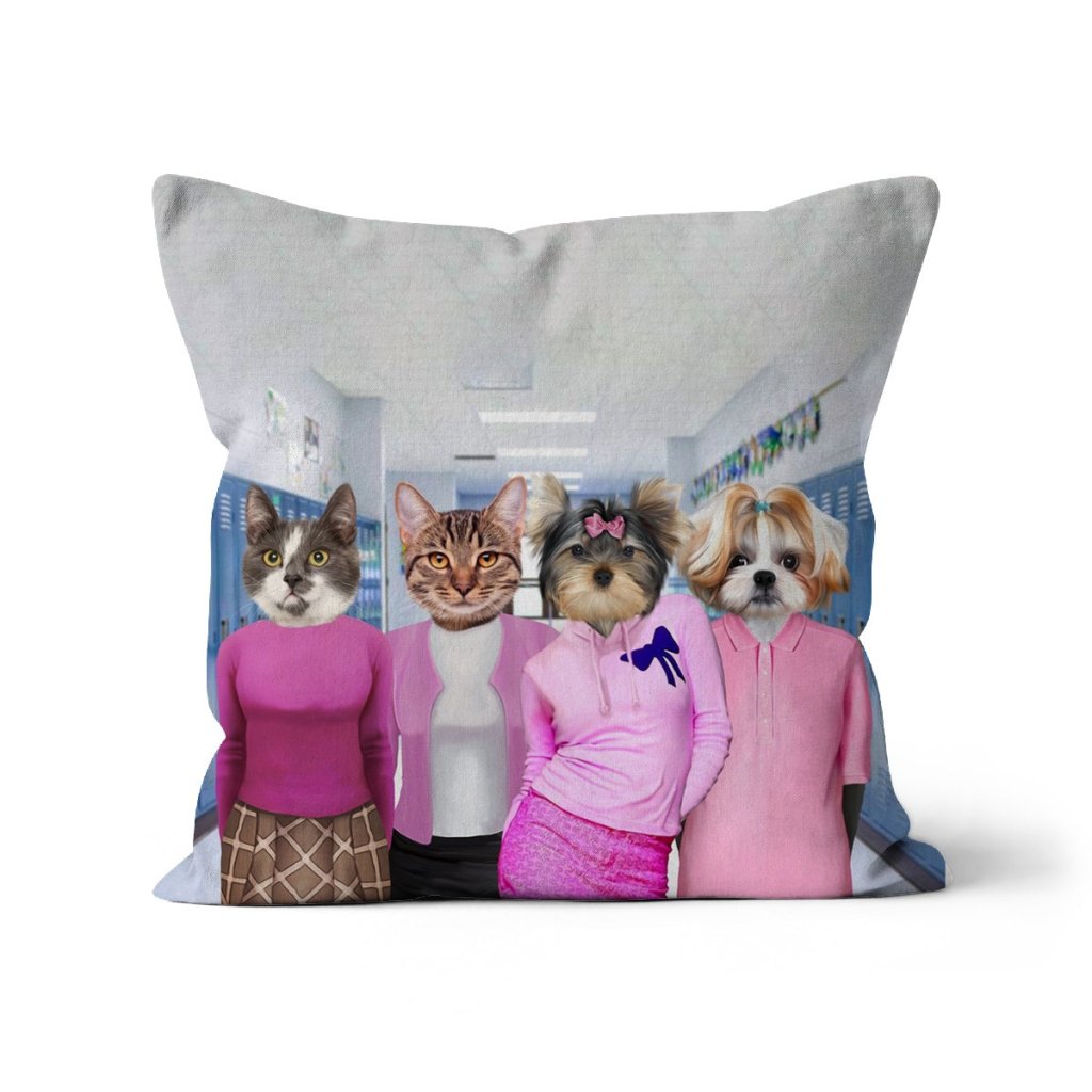 Pet Portraits | The 4 Mean Girls: Custom Pet Pillow | Paw & Glory
