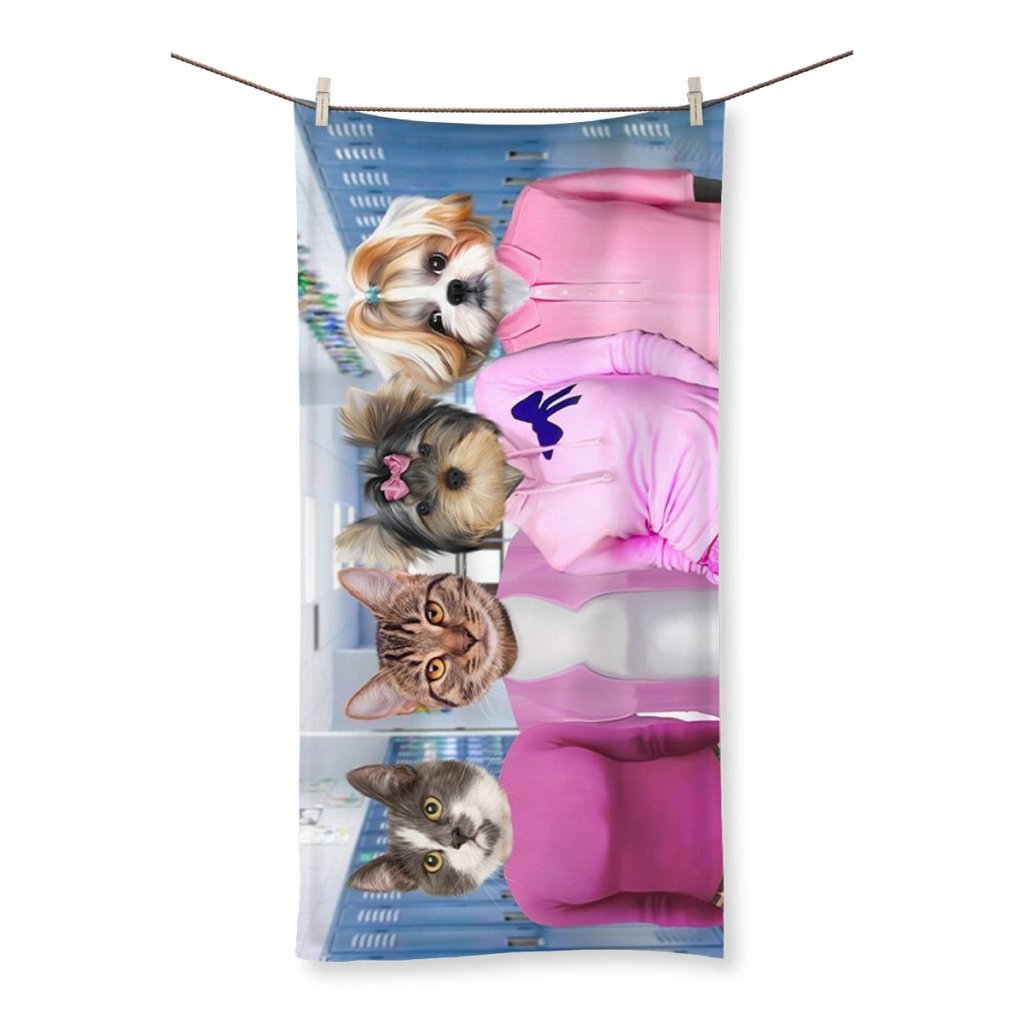 The 4 Mean Girls: Custom Pet Towel - Paw & Glory - Dog Portraits - Pet Portraits