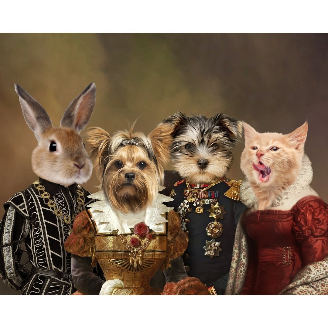 Pet Portraits | The 4 Nobles: Custom Digital Download Pet Portrait | Paw & Glory