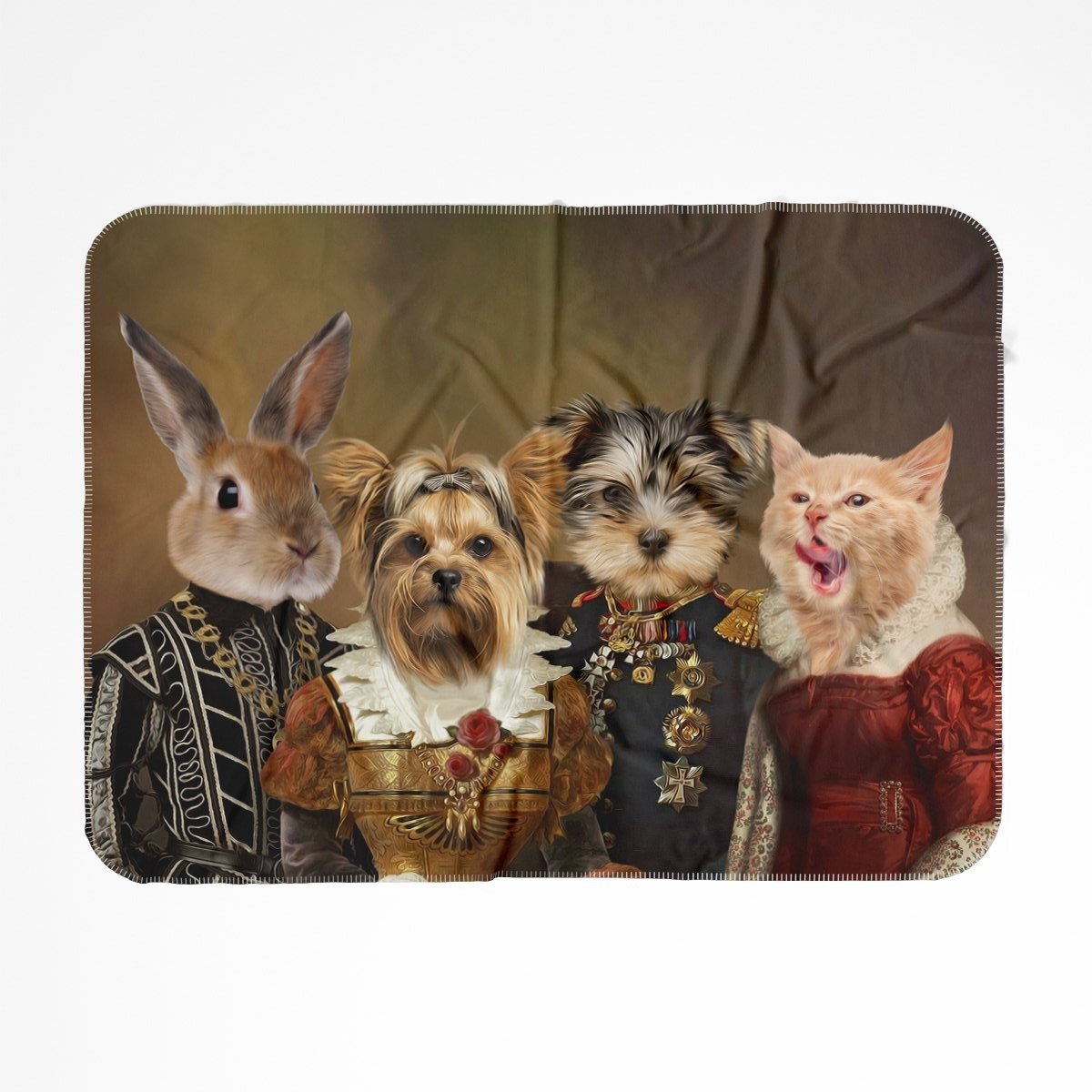 Pet Portraits | The 4 Nobles: Custom Pet Blanket | Paw & Glory