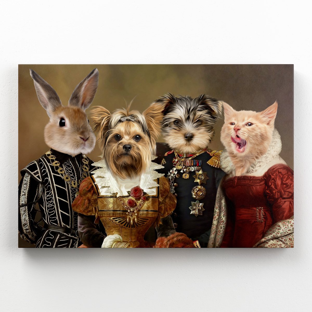 Pet Portraits | The 4 Nobles: Custom Pet Canvas | Paw & Glory