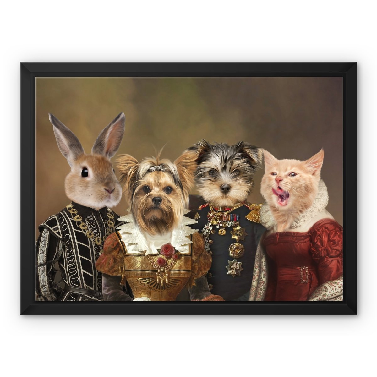 The 4 Nobles: Custom Pet Canvas - Paw & Glory - Dog Portraits - Pet Portraits