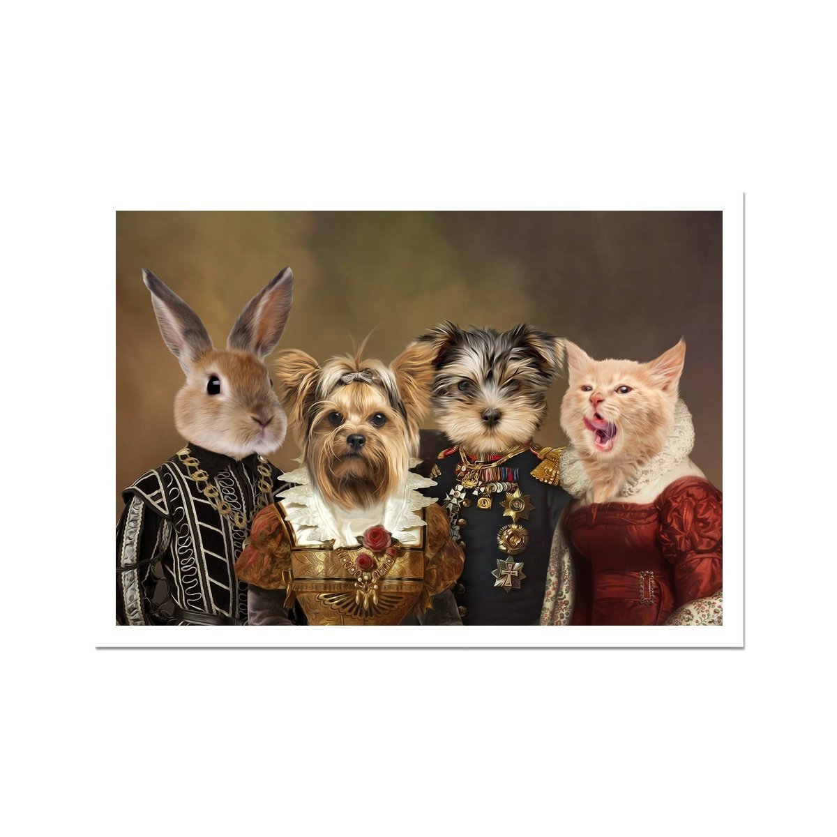 Pet Portraits | The 4 Nobles: Custom Pet Portrait | Paw & Glory