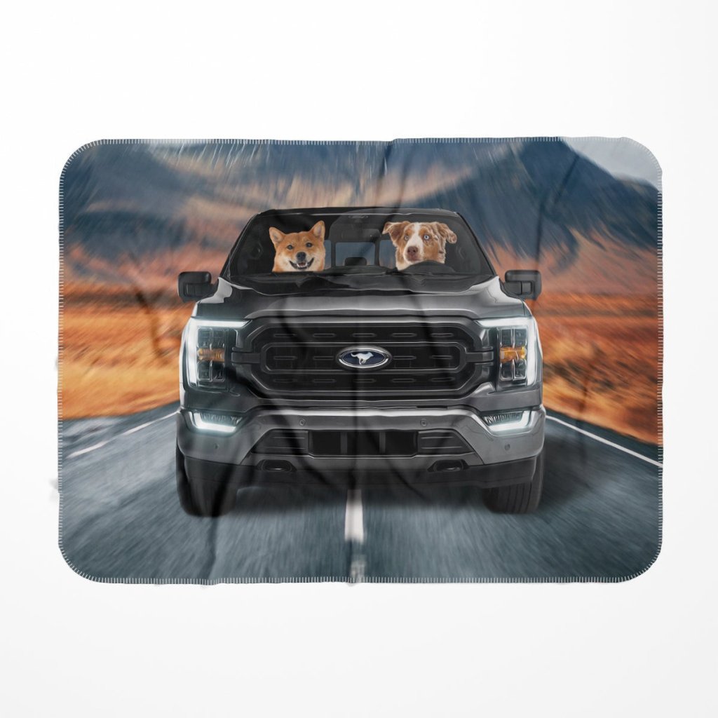 Pet Portraits | The 4x4 Big Truck: Custom Pet Blanket | Paw & Glory