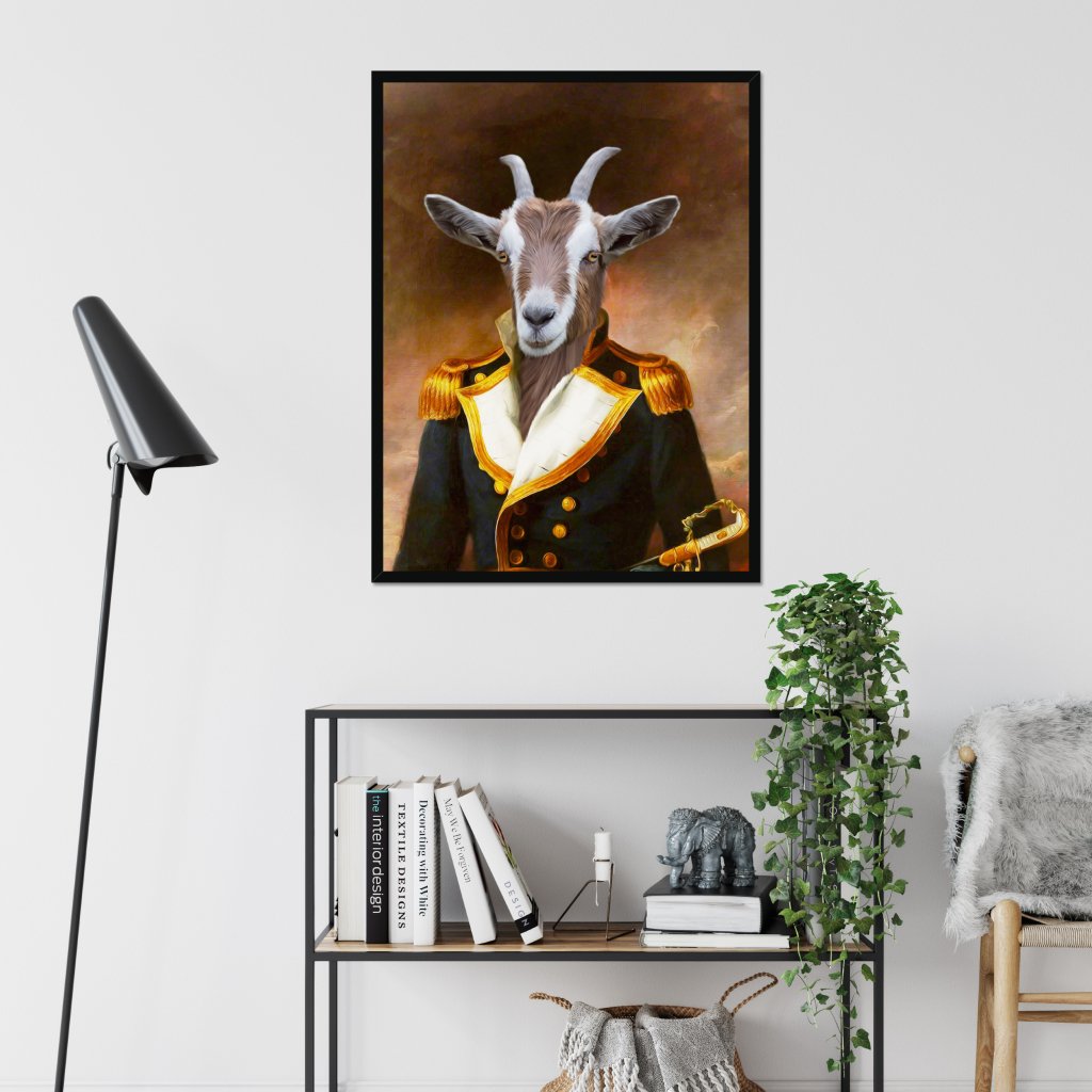 Pet Portraits | The Admiral: Animal Art Framed Portrait | Paw & Glory