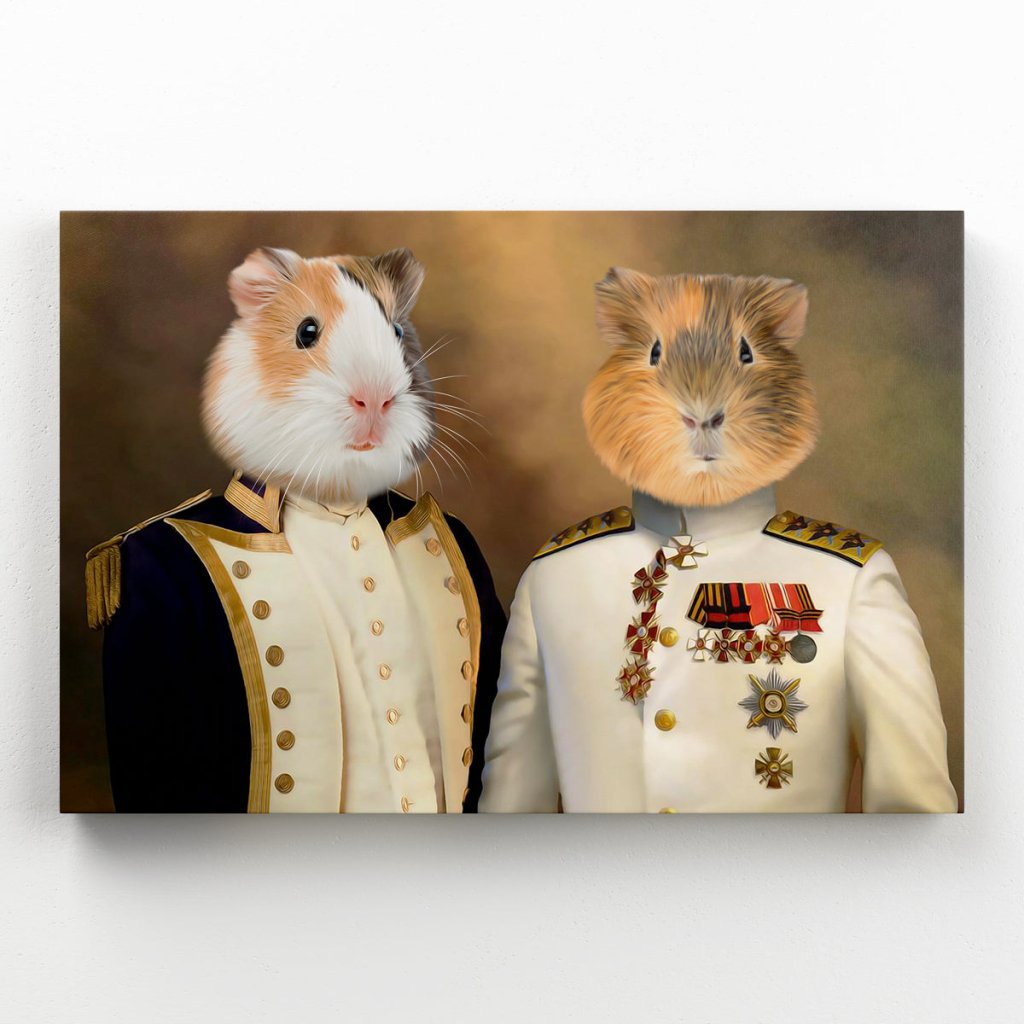 The Admiral & The Sergeant: Animal Art Canvas - Paw & Glory - Dog Portraits - Pet Portraits