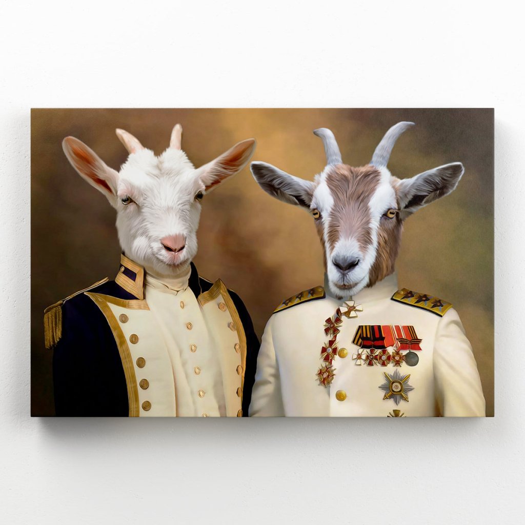 Pet Portraits | The Admiral & The Sergeant: Animal Art Canvas | Paw & Glory